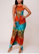 Women's Sleeveless Brightly Printed Maxi Dress